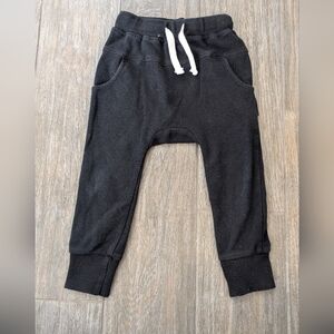 Little Bipsy Black Waffle Joggers for Kids